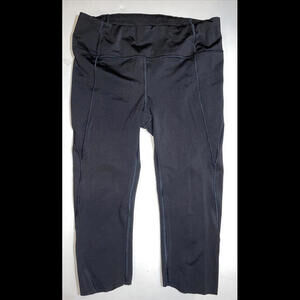 Athleta Size S Crop Capri Legging Black Stretchy‎ Smooth